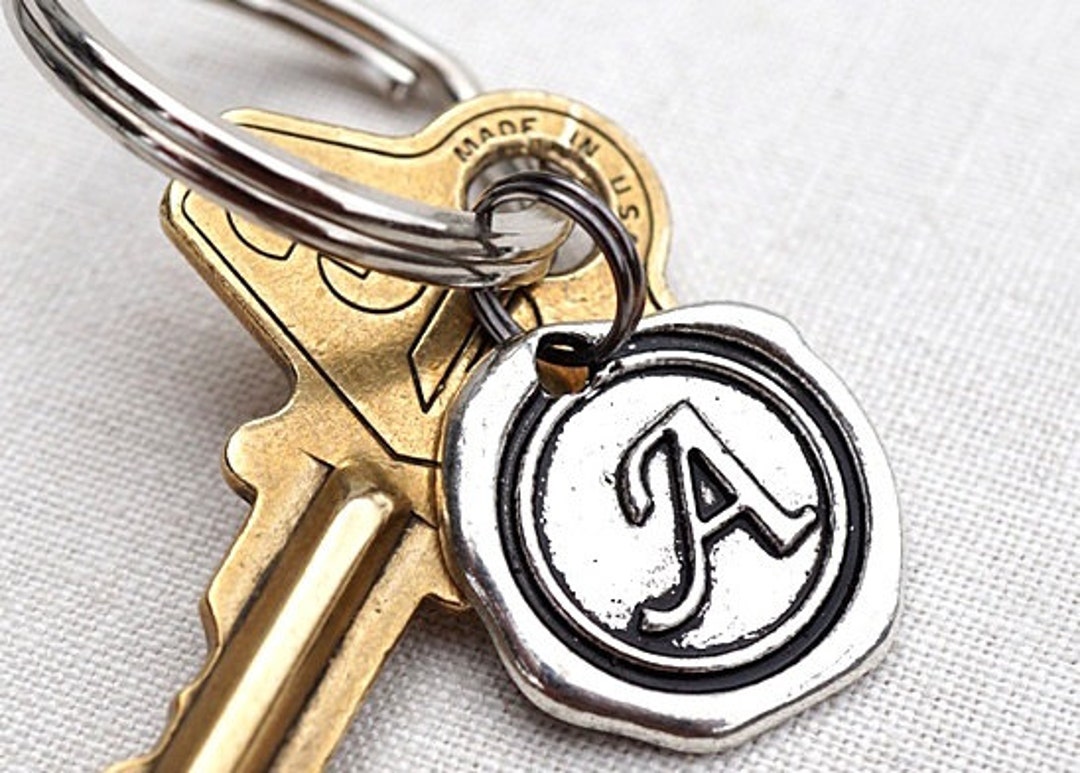 Monogram Keychain Personalized Keychain Initial Keychain Wax Seal ...