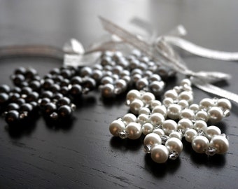 Modern Christmas tree ornaments Set of 6 Pearl Beaded Snowflakes Crystal Star folk christmas decor holiday decorations
