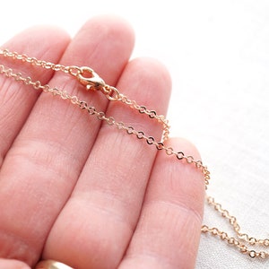 14 to 18 inch Fine Dainty Rose Gold Chain Necklace Thin Link Chain Tiny Gold Filled Finished Necklace Ready to Wear image 5