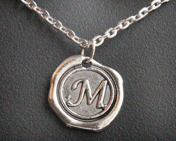 Boho Initial Necklace for men Personalized Necklace Men's Necklace Stamped Necklace Wax Seal Personalized Gift for men