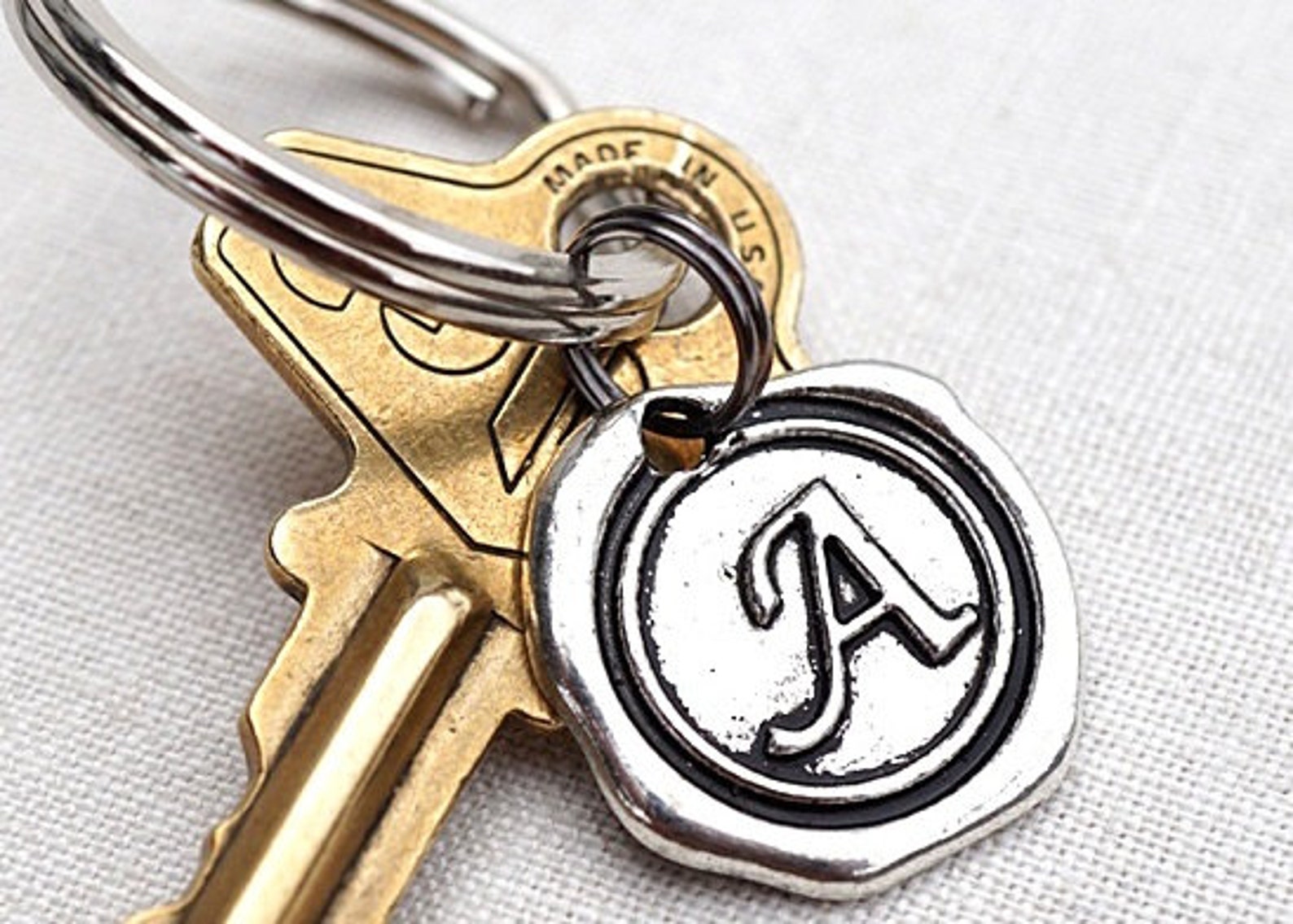 Personalized Keychain Monogram Keychain Add on Initial Etsy