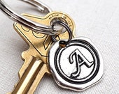 ON VACATION, Personalized Keychain Monogram Keychain add on Initial Keychain Custom Keychain Wax Seal Personalized Gift for men