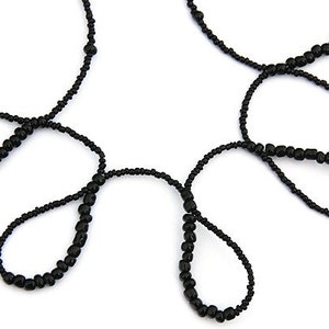 ON VACATION, Geometric Necklace Dainty Black Seed Bead Necklace OOAK Bubble Drop Necklace Thin Necklace Modern minimal Black image 1