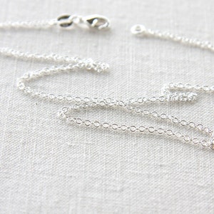 16 inch Chain Fine 925 dainty Sterling Silver Chain Necklace Supply, Thin Chain Necklace for Pendant Ready to Wear