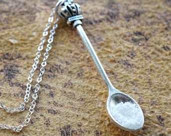 スプーン一杯の砂糖ネックレス 原石クォーツ プリンセスネックレス ジュエリー コスチュームパーティー グルメギフト
