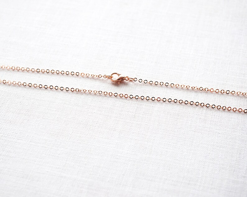 14 to 18 inch Fine Dainty Rose Gold Chain Necklace Thin Link Chain Tiny Gold Filled Finished Necklace Ready to Wear image 4