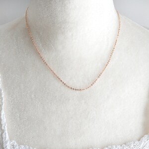 14 to 18 inch Fine Dainty Rose Gold Chain Necklace Thin Link Chain Tiny Gold Filled Finished Necklace Ready to Wear image 7