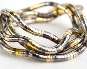 Techno Jewelry Industrial Necklace 4 Wrap Bracelet Flexible Mixed Metal Tube Necklace Snake Knot Modern Unique