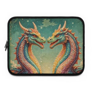 Mystical Dragon Laptop Sleeve, Fantasy Computer Case, Gift for Gamers, Eco-Friendly Tech Accessories, Perfect for Holidays
