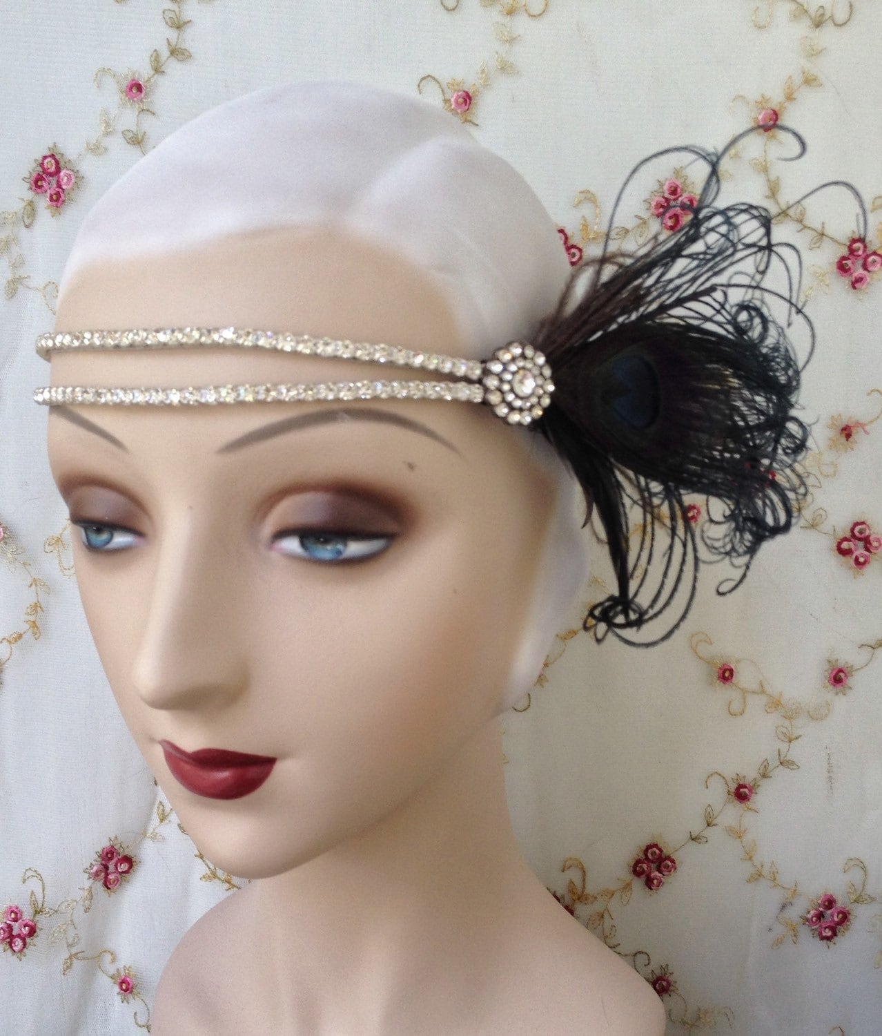 rhinestone flapper headpiece