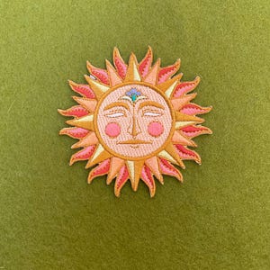 The Golden Sun Iron on Patch - Astrology and Zodiac, Tarot and Esoteric inspired, Gifts