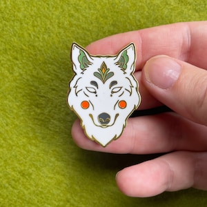 White Wolf Guardian, hard enamel pin, animal pins, brooch, pin set