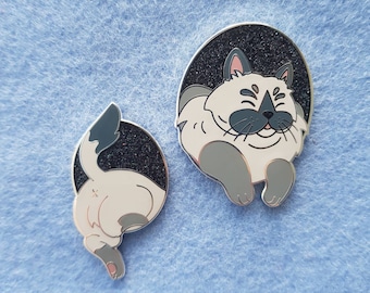 Portal Cats Enamel Pin Set or Single - enamel pin cat, lapel pin, cat pin, cat pin brooch, cat pin enamel, gift idea, cat butt