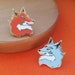 LAST CHANCE Foxes Hard Enamel Pins - Animal pins, Pins for backpacks, gift idea, stocking stuffer, facing pair, pins for board 