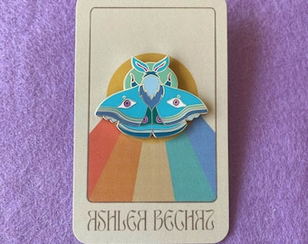 Winter King Frost Moth Hard Enamel Pin – Lapel Brooch