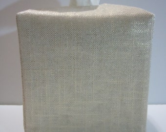 Special Listing  - C. Seneca - SILVER GLIMMER Linen Tissue Box Cover