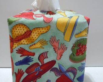 Mother's Hat and Gloves  -  Fabric Tissue Box Cover