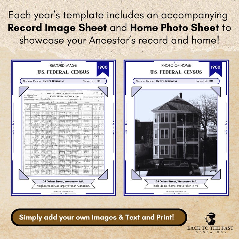 Extruction Sheets U.S. Census Extraction Sheet Bundle (1900 - 1950) for Family History ...