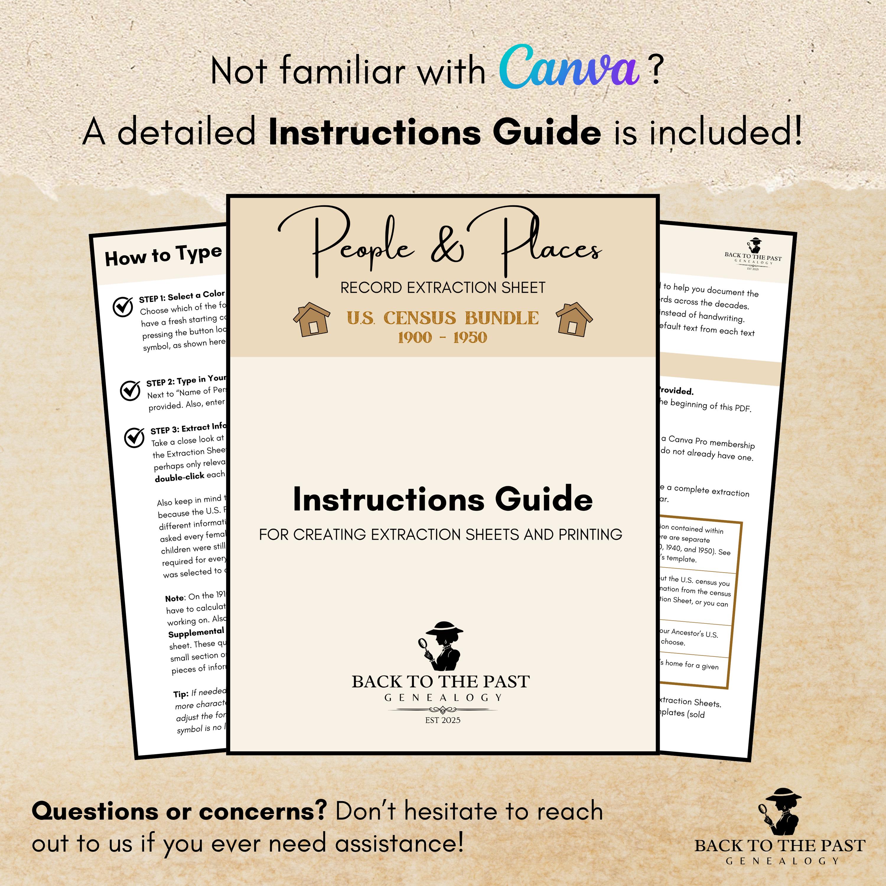 Extruction Sheets U.S. Census Extraction Sheet Bundle (1900 - 1950) for Family History ...