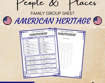Arkusz American Family Group: Organizator badań nad historią rodziny, przodkami i genealogią (wersja cyfrowa do pobrania)