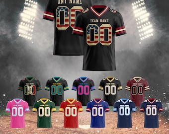 Custom Football Jersey, Personalized Team Name Number , Customize Embroidered Football jerseys Game Training Shirt Men Women Kids Toddlers