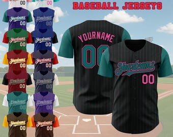 Custom Stripe Baseball Jersey, Personalized Sports Uniform