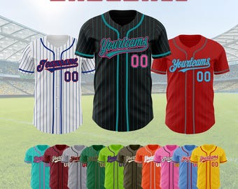 Custom Baseball Jersey, Embroidered Team Uniform, Personalized Jersey