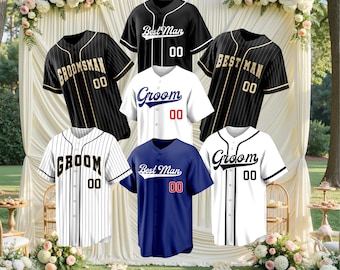 Custom Groom And Groomsmen Jerseys, Personalized Name And Number, Bachelor Party & Wedding Baseball Gift