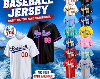 Personalized Baseball Jersey, Customize Stitched Number and Name Team Uniform, Personalized Sportswear