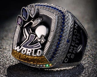 Anillo de campeonato totalmente personalizado, Anillo de campeón personalizado definitivo, Anillos de equipo personalizados, Anillo corporativo, Anillo de fútbol americano de fantasía, Anillos deportivos