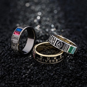 Csutom College Schmuck, personalisierte Klasse Ring für Mann, Universität Abschluss Ring Geschenk 2025, High School Klasse Band Ring, Oberschicht Ring
