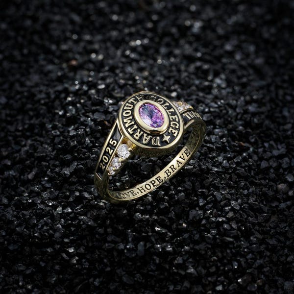 Ring 2025 Graduation Class met aangepaste gravures,Custom Birthstone Class-ring met naam,Sieraden voor naam van school