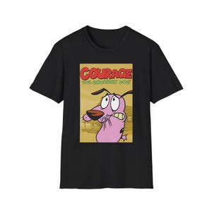 Courage the Cowardly Dog Unisex T-Shirt | Fun Vintage Cartoon Tee, Gift for Kids & Fans, Perfect for Halloween, Casual Wear, Pop Culture