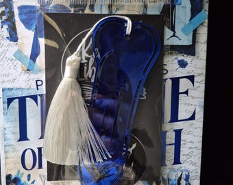 Marcapáginas Smutmark Azul Zafiro Espejo y Plata - Marcapáginas Smutty - Marcapáginas Picante