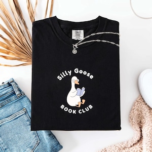 Embroidered Silly Goose Book Club Comfort Colors T-shirt