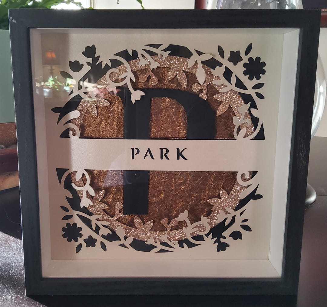 Signature Shadow Box YOUR NAME & COLORS* Custom Monogram Shadow Box - Etsy