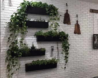 Macetero colgante de metal para pared