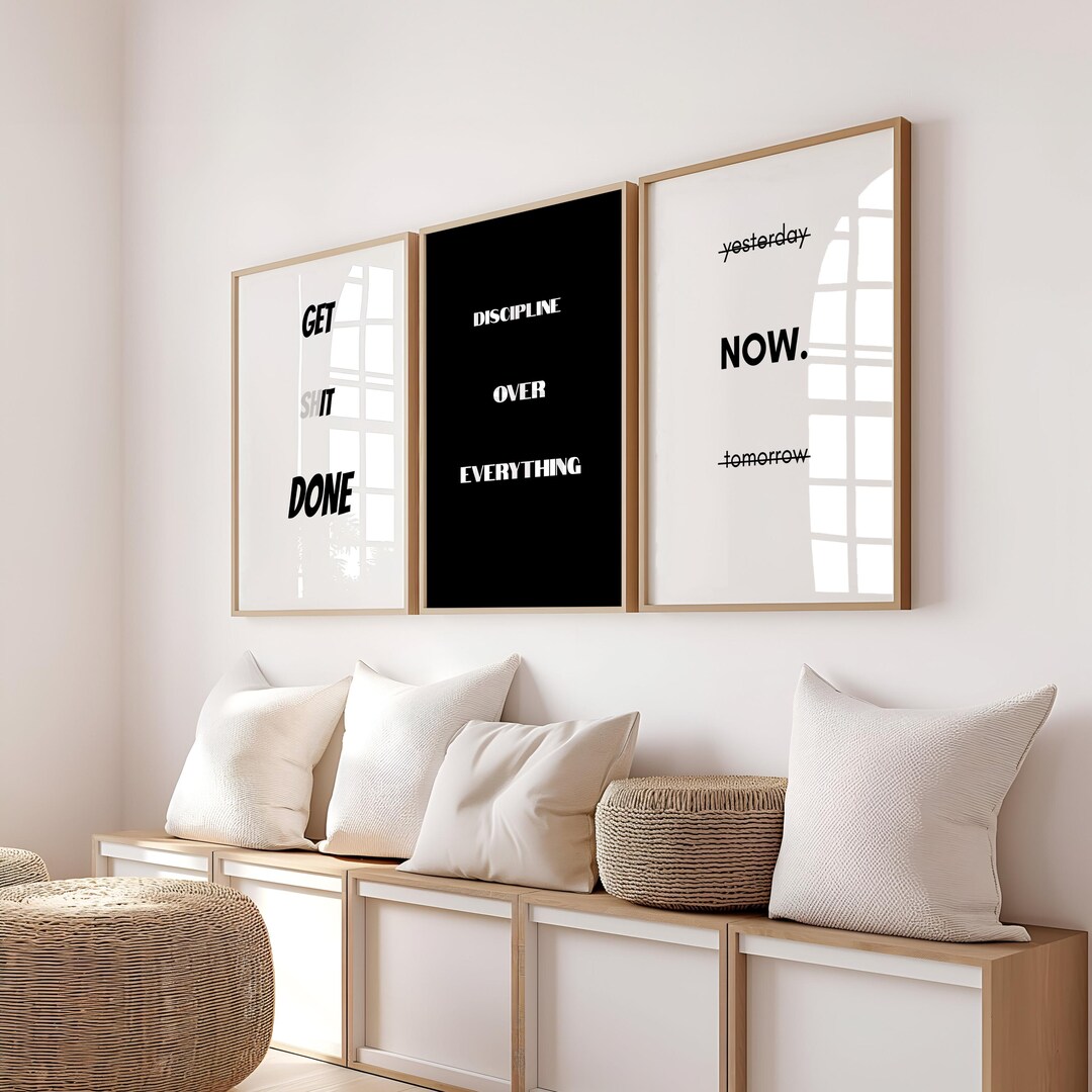 Bold Motivational Wall Art Set – Hustle Prints for Entrepreneurs ...