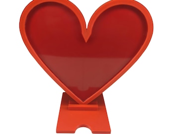 Soporte de cubierta de corazón para bandeja de fundición en capas (vinilo rojo)