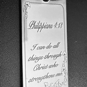 Custom Stainless Steel Bible Verse Keychain, Personalized Christian Engraved Scripture Gift, Faith, Religious, Inspirational Keepsake