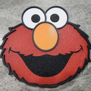 JUMBO 3D Printed Elmo Wall Decor/Standing Desk Decor 9in X 9in X 1in (2ND LISTING JUMBO Version.)