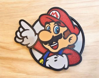 Mario 3D-print wanddecoratie.