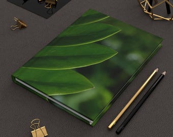 Hardcover Journal Matte | Zamioculcas design, ZZ plant | Real photography, not from AI