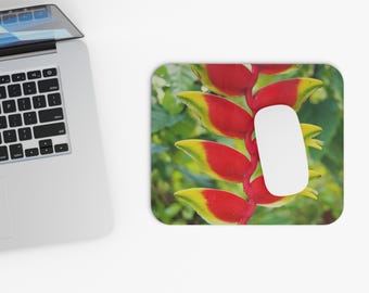 Heliconia rostrata flower on a Mouse Pad (Rectangle)