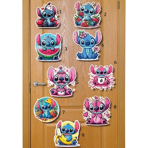 Personalised Stitch Disney Magnet, Lilo and Stitch Character Summer Door Decor, Cute Stitch Sticker Magnet, Disney Gift, Stitch clipart