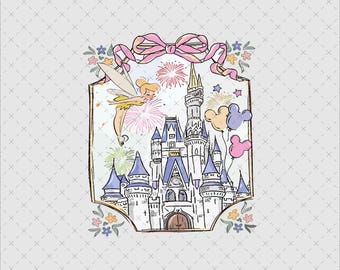 Watercolor Castle PNG, Family Vacation Design (Digital File)