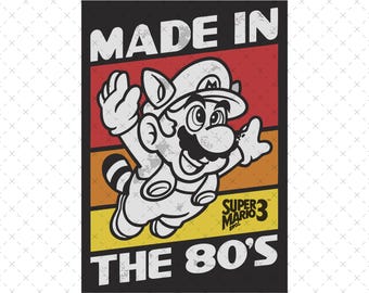Retro Super Mario 80s Png, Super Mario Png, Mario Png, Mario Shirt Png, Mario Sublimation Png, Digital File