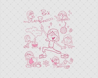 Lizzie McGuire Cartoon SVG PNG, Cricut Sublimation (Digital File)