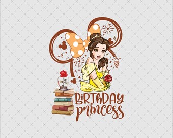 Happy Birthday Princess Ears Belle Style Png Clipart Birthday Party Kids Celebration Cute Cartoon Digital Clip Art
