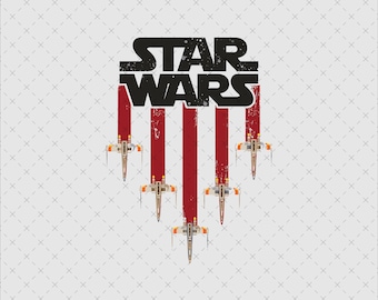 Retro Star Wars X-Wing Fighter PNG SVG Clipart (Digital Download)